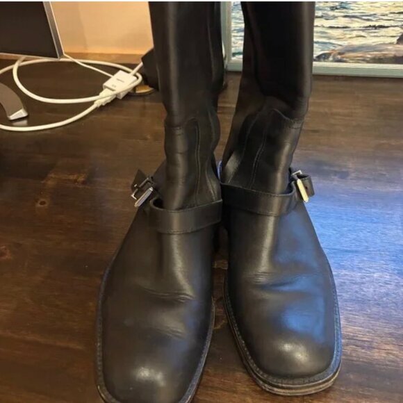 Gucci Black Leather Moto Boots - Size 8 - Picture 2 of 8